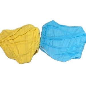 Never worn blue and yellow corsets